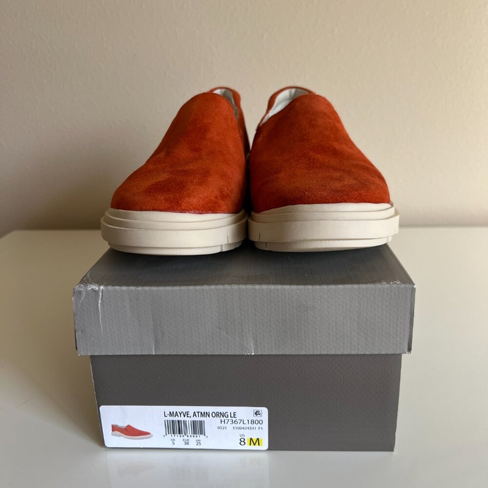 Franco Sarto L-Mayve Slip On Orange Suede Loafers Leather 8 M - Picture 10 of 10